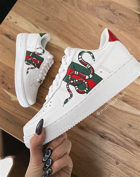 custom gucci snake nike air force 1|gucci air force 1 fabric.